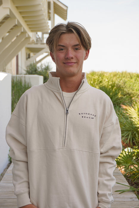 Cappuccino Half Zip Rosemary Beach® Sanded Fleece Sweatshirt