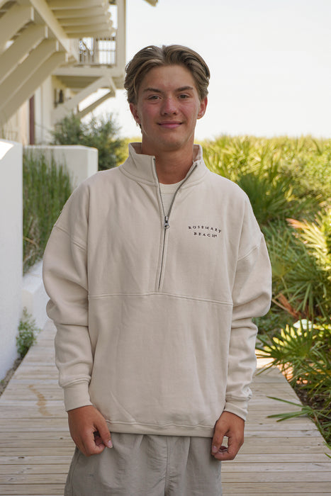Cappuccino Half Zip Rosemary Beach® Sanded Fleece Sweatshirt