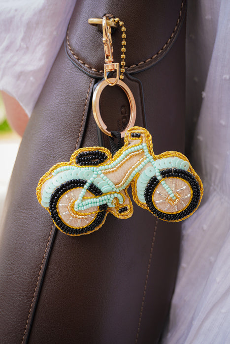 Beaded Bicycle Keychain