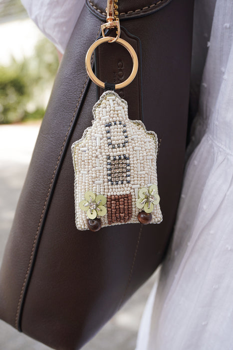 Beaded Town Hall Keychain