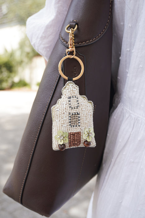 Beaded Town Hall Keychain