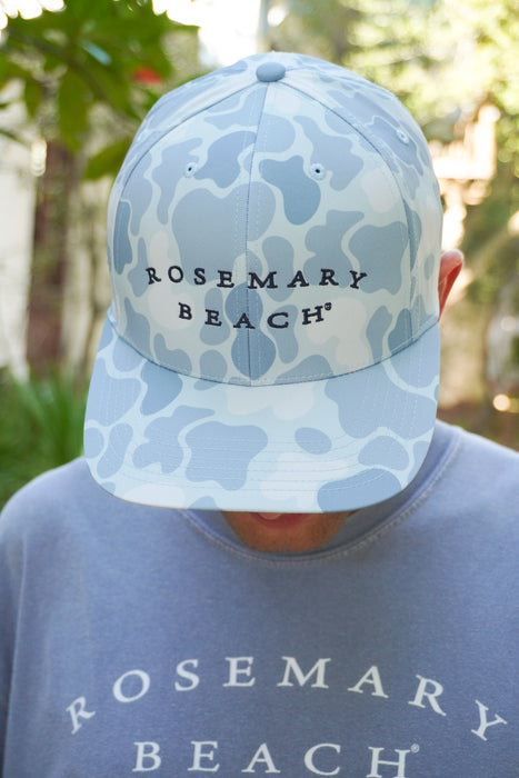 Rosemary Beach Camo Hat Blue Duck Front View
