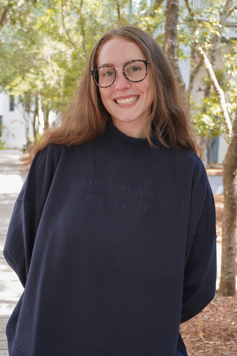 Navy Rosemary Beach® Diana Mock Turtleneck