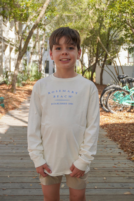 Ivory Longsleeve Kids Rosemary Beach® Tee