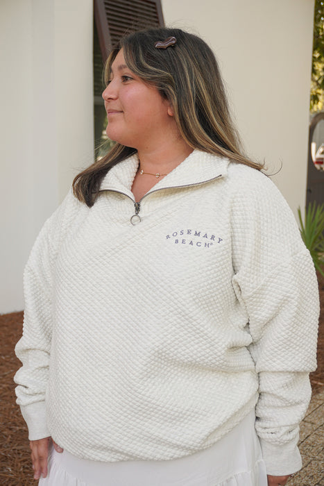 Oatmeal Ladies Rosemary Beach® Quilted Kiki 1/4 Zip