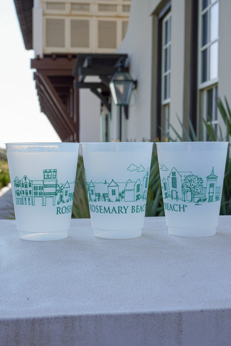 Green Rosemary Beach® Frosted Cups