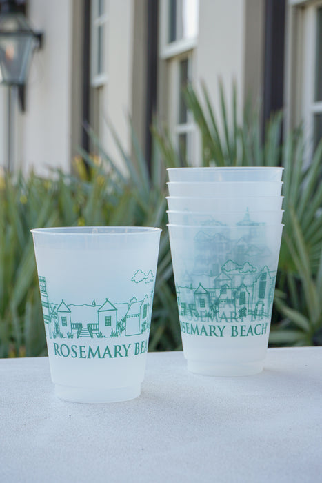 Green Rosemary Beach® Frosted Cups