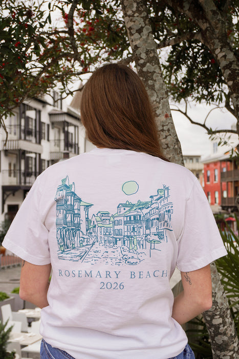 White 2026 Rosemary Beach® Main Street Tee