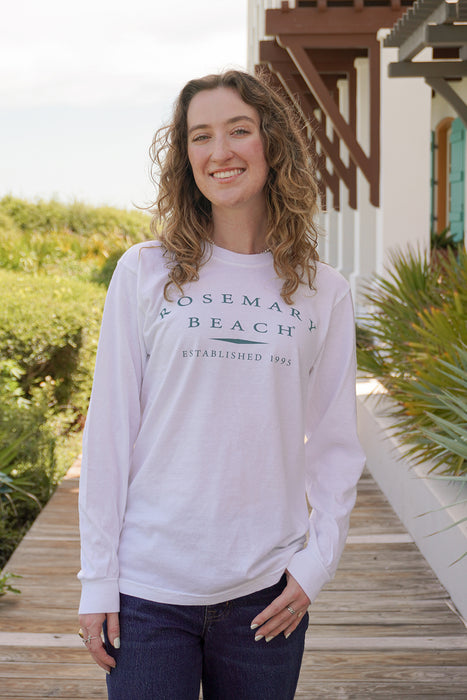 White Longsleeve Unisex Rosemary Beach® Tee