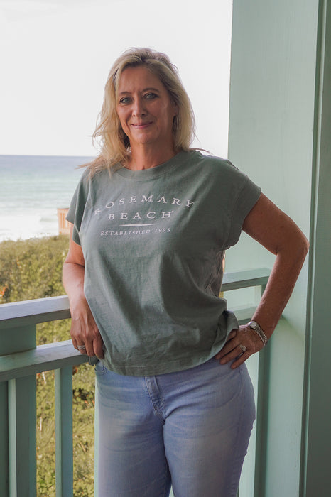 Basil Green Ladies Rosemary Beach® Vintage Wash Tee