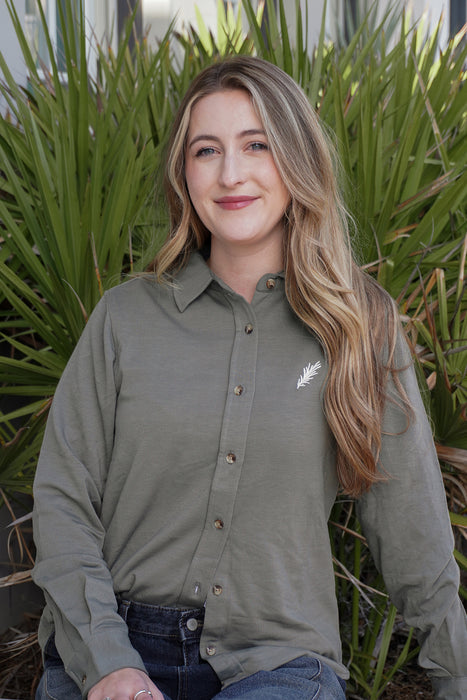 Safari Green Rosemary Beach® Sprig Button-Up